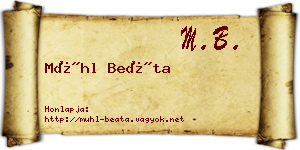 Mühl Beáta névjegykártya