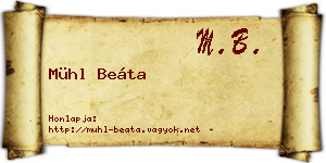 Mühl Beáta névjegykártya