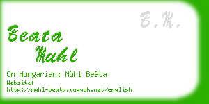 beata muhl business card